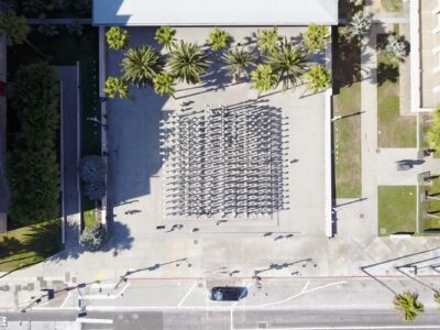 Aerial view of Open Space in LACMA Way