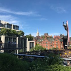 A view down the High Line near Hudson Yards