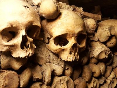 Skulls in the Paris Catacombs