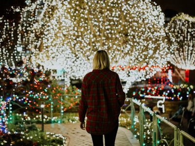 Christmas lights display outside