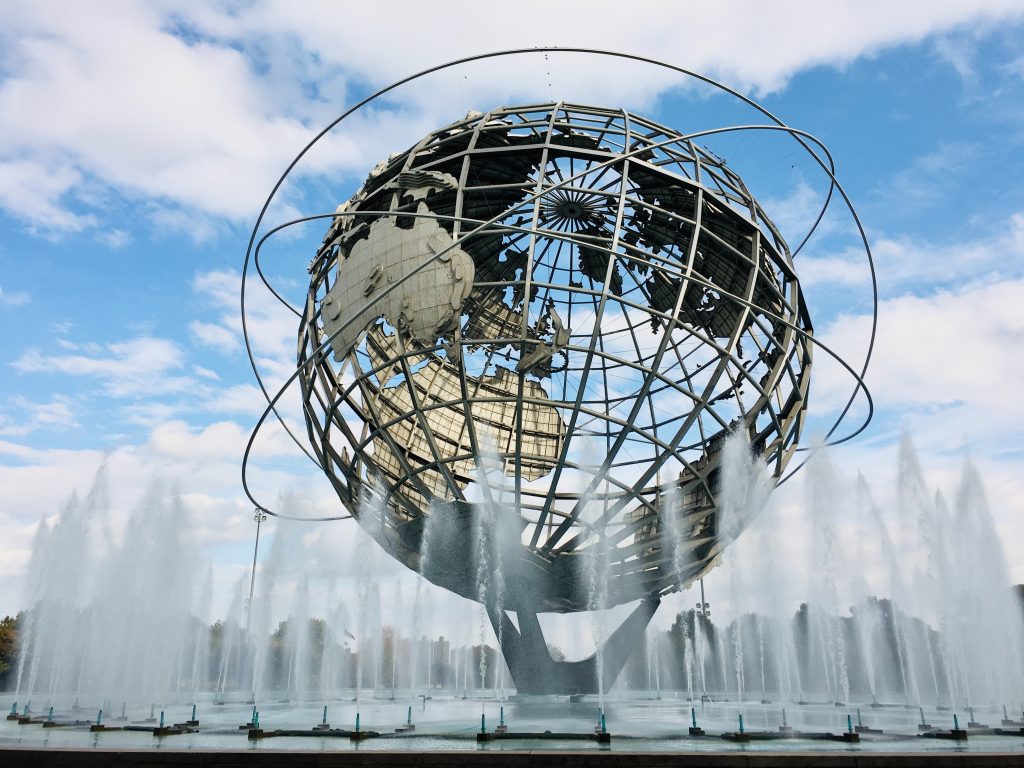 Globe sculpture at Flushing Meadows