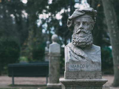 statue in a Roman park