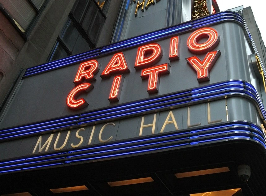 Radio City Music Hall sign in New York City