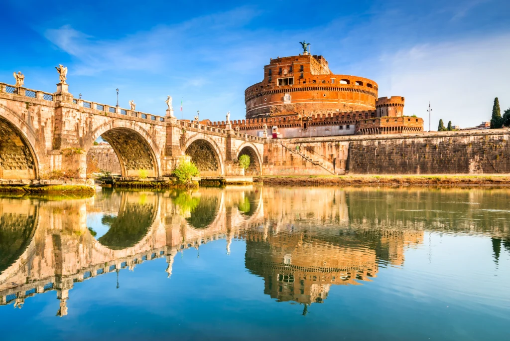 Bridge by the Castel Sant'Angelo reflected in the water