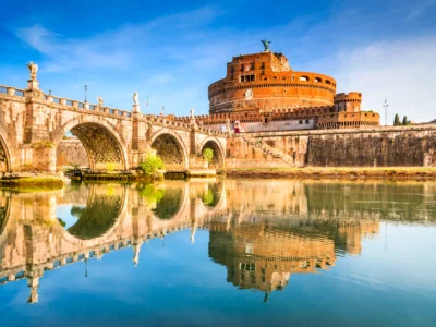Bridge by the Castel Sant'Angelo reflected in the water