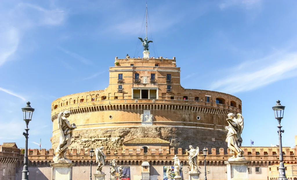 Closeup of statues by the Mausoleum of Hadrian