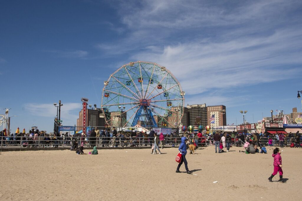 Coney Island on a sunny day
