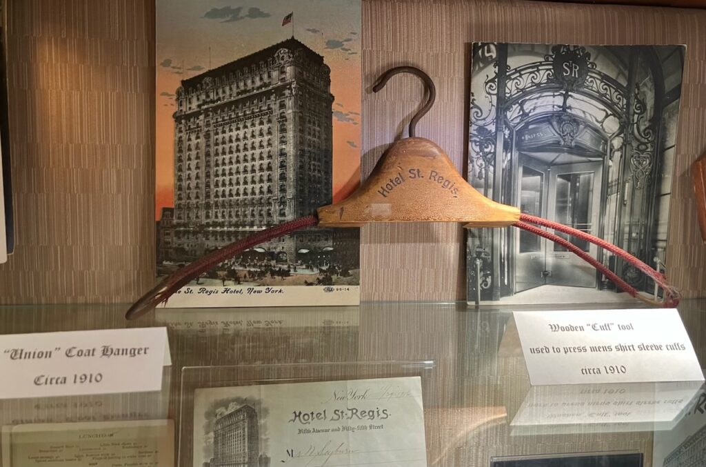 Historic clothes hanger in Hotel St Regis