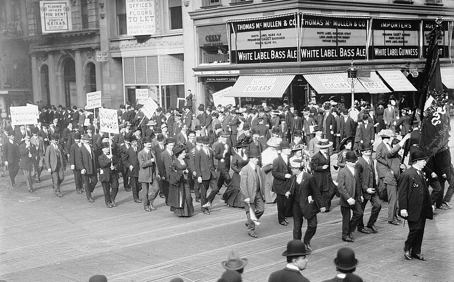 Historic photo of May Day parade in NYC