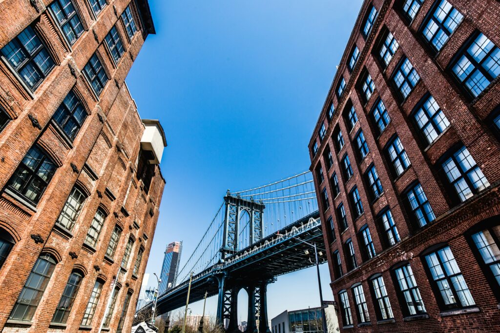Manhattan Bridge in the day time in NYC
