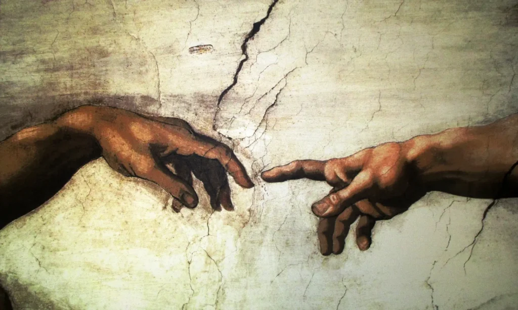 Michelangelo's Creation of Adam in Sistine Chapel
