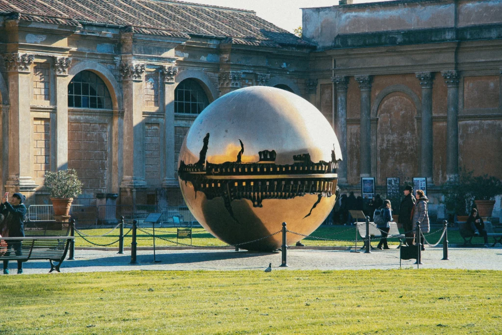 Spheric statue in park in the Vatican