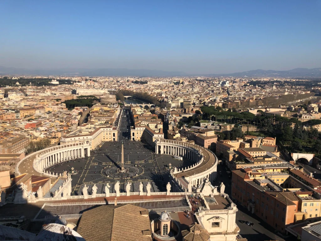 View from St Peters Dome in Rome
