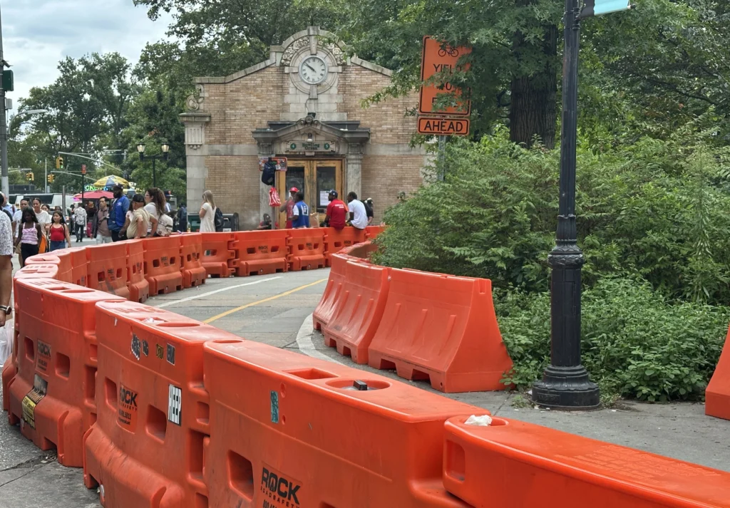 Boarding zone near ferry for Statue of Liberty and Ellis Island guided tour in NYC