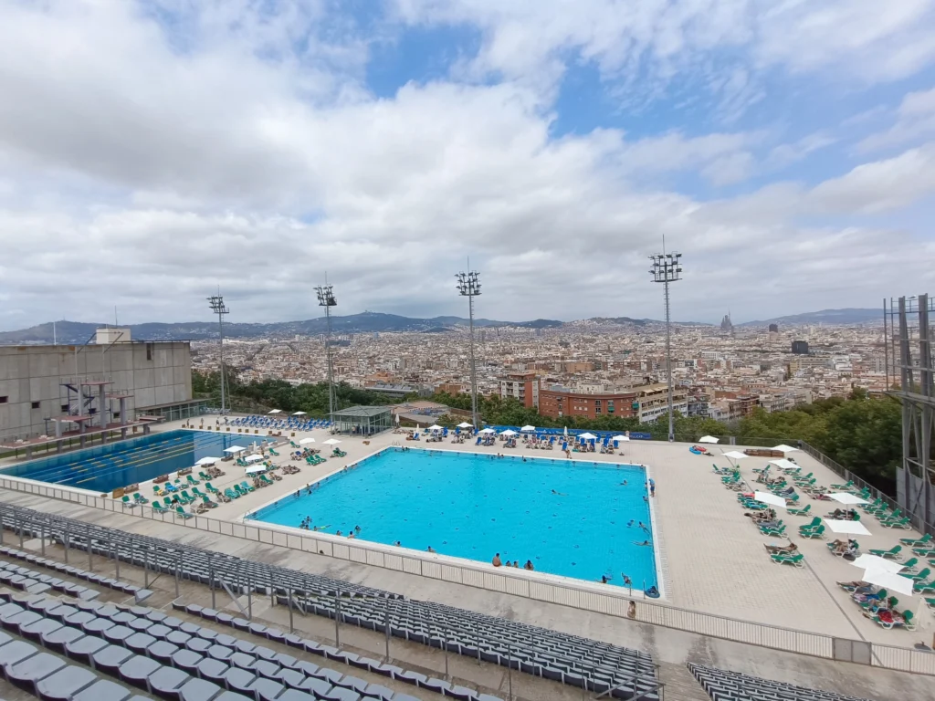 Olympic Diving Pool at Salts Montjuïc Terrassa Bar in Barcelona