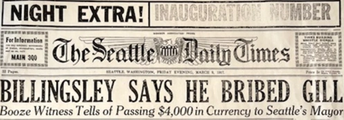 Excerpt of the newspaper clipping about Logan Billingsley testifying at the Gill trial on March 6, 1917