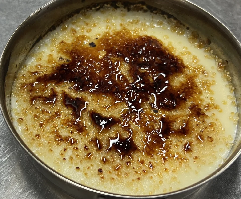 Close up of Crema Catalana during Barcelona Cooking Class