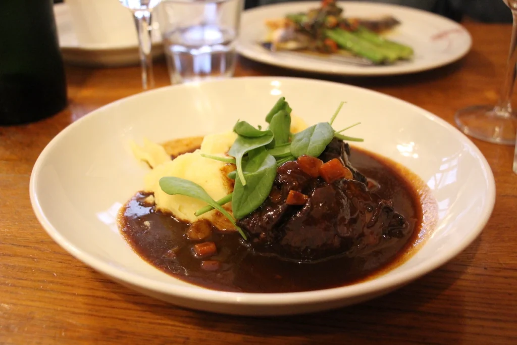 Close up of beef bourguignon from Polidor restaurant