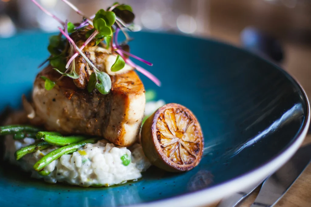 Close up of plate of food