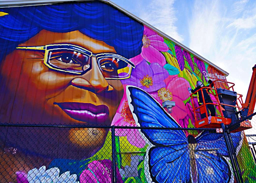 Danielle Mastrion Paints Mural Of Shirley Chisholm
