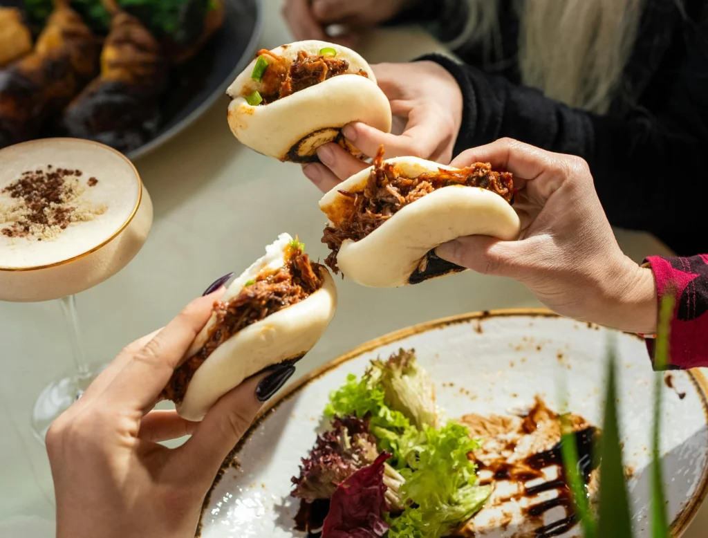 Friends enjoying Bao Buns