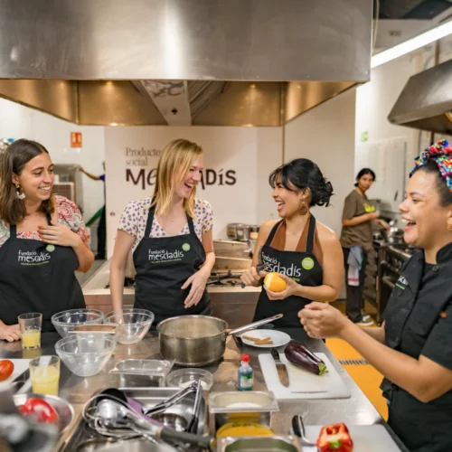 Guests enjoying whilst cooking
