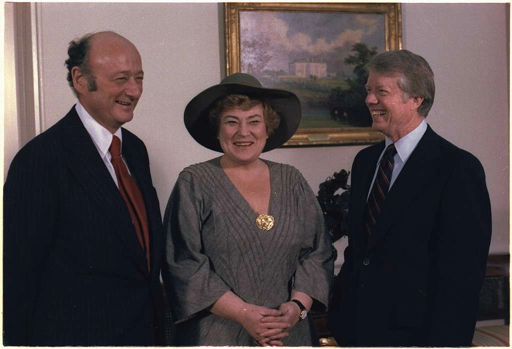 New York mayor Edward Koch with congresswoman Bella Abzug and President Jimmy Carter