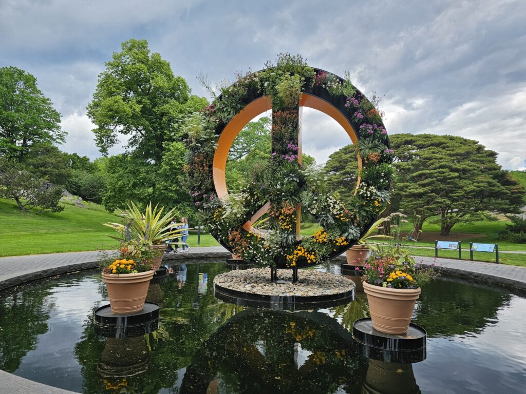 Flower Power art display at the NYBG