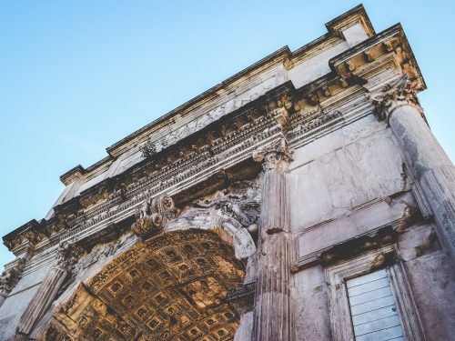 low angel photography of concrete mansion